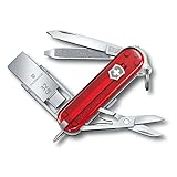 Victorinox, Taschenmesser, klein, Victorinox@work, 58 mm, rot transparent, Blister (8 Funktionen, Klinge, Nagelfeile, Schraubendreher 2.5 mm, Schere)