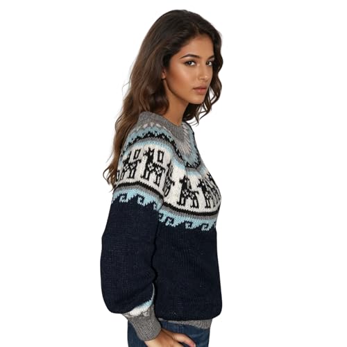 Image of Gamboa Alpaca Sweaters Women Fair Isle Sweaters Women's Fall and Winter Knit Top Ladies Pullover