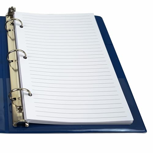 Half Letter Lined Paper, 3-Hole Punched, 500 Sheets/1,000 Pages, 100 GSM, Printer Paper Binder Refill, 5.5 in. x 8.5 in., fits in Half Letter 3-Ring Binders, Binder Refill Line Inserts (500-Sheet)