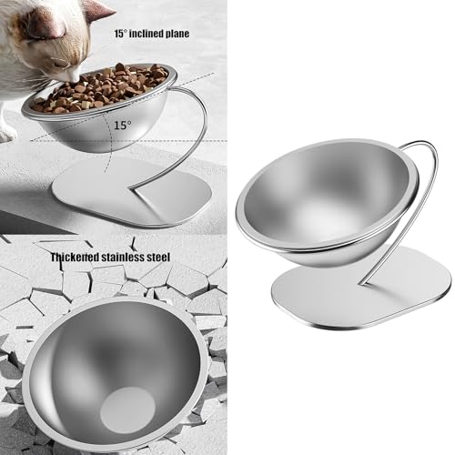 Gamelle inclinée 15° en acier inoxydable pour chat et chien - 3