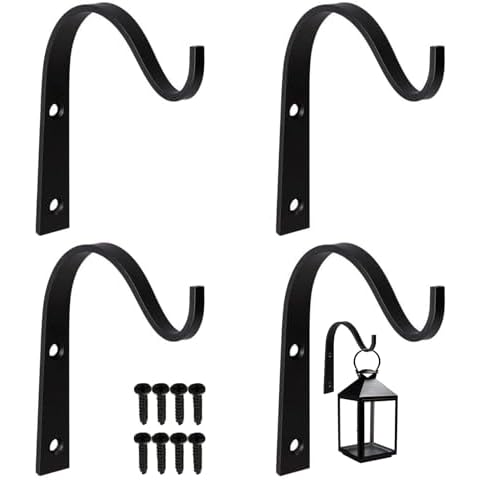 4 PCS Wrought Iron Hanging Basket Brackets Cover
