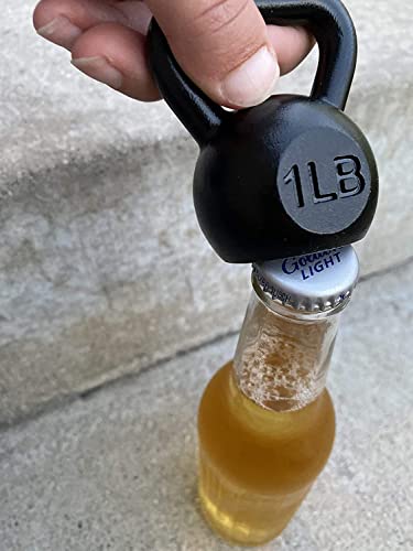 Kettlebell Bottle Opener, 1lb | Patent pending | Weightlifting beer gifts for men and women | Gifts for dad who has everything