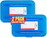 1InTheOffice Pencil Box, Translucent Blue (4 Pack)