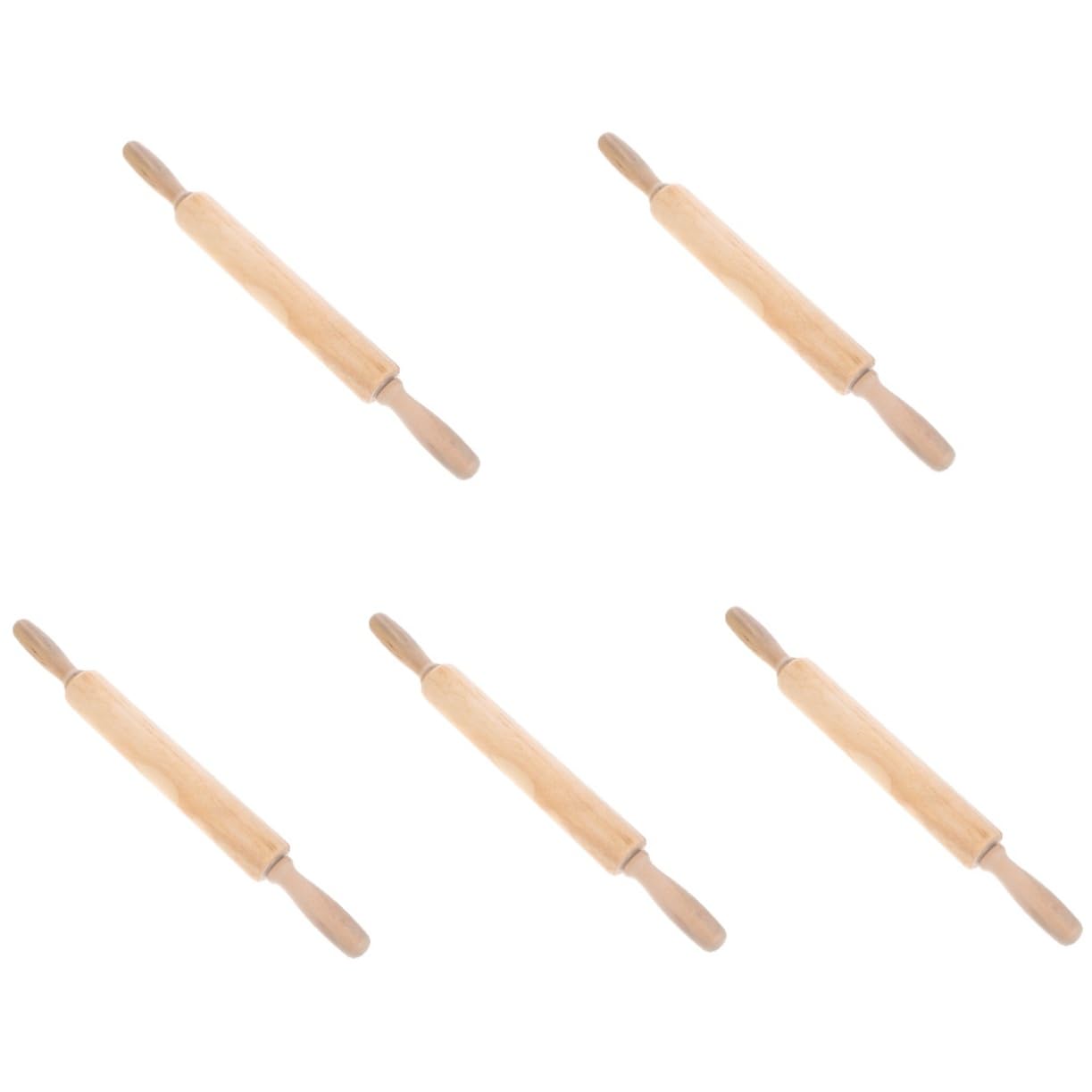 Cabilock 5piezas Rodillo De Madera Antiadherente Para Hornear Utensilio De Cocina Para Masa Pizza y Pasteles Resistente y Duradero Para Tartas y Galletas