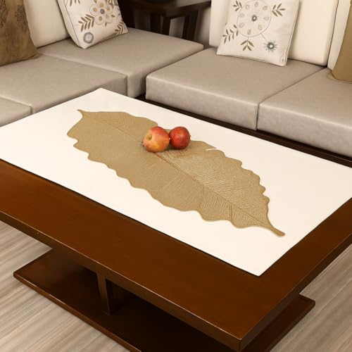 Image of Homerz Premium Table Runner, PVC, Size- 92x34 cm | Waterproof, Heat Resistant, Non-Slip, Easy to Clean Soft Table Runner for Coffee Table, Dining Table and Centre Table. (Frond)
