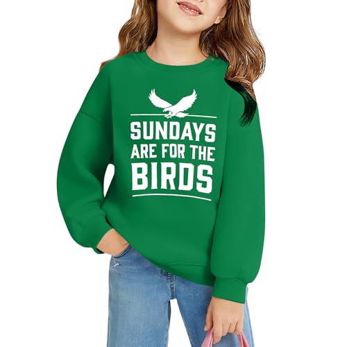 Image of Boys Girls Football Sweatshirt Vintage Bird Graphic Pullover Tops 5-14Y