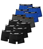 12er-Pack. Head – Herren-Boxershort Basic, 12er-Pack, Herren, 6x Schwarz / 2x Dark Shadow / 4x Blue/Black, L = Gr. 6 = 12 Stück