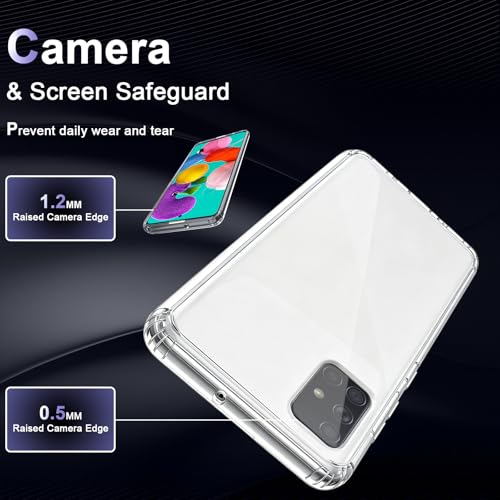Image of Case for Samsung Galaxy A51 4G, Military Grade Drop Protection Phone Case, Yellowing Resistant, Anti-Scratch Hard PC Back, Shockproof Hard Ultra-Thin Protective Cover, Clear