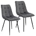 Produktbild Juskys Esszimmerstühle Blanca 2er Set - Samt Stühle gepolstert - Stuhl für Esszimmer, Küche & Wohnzimmer - modern, belastbar bis 120 kg Dunkelgrau