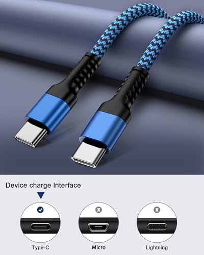 Image of 2Pack USB C to C Charging Cable 3FT Certified Braided iPhone 17 Type C Charger Cord, Apple USB-C Cable Car Fast Charge Cord for iPhone 17 /17Pro Max /Air /17e /16e /16Pro Max /15Pro /15, iPad Pro Air Mini