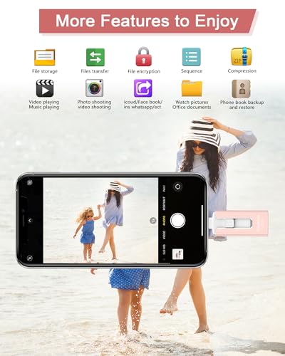Image of USB Flash Drive 512GB, Photo Stick Memory External Data Storage Thumb Drive Compatible for Phone, Pad, Android, PC and More Devices (Pink)