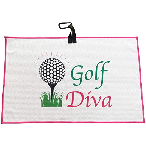 Giggle Golf Par 3 Kit Includes a Golf Towel Waffle Material, Tee Bag with 4 Tees, and Bling Golf Ball Marker with Hat Clip - Golf Accessories - Perfect Golf Gift for Women (Golf Diva) - Thumbnail 6