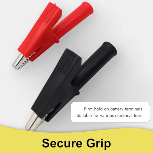 6 Stück 20A Vollisolierte Krokodilklemmen mit 4mm Bananenbuchse für elektrische Prüfungen und Autobatterien