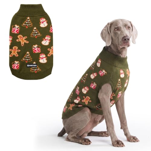 Image of Spark Paws Christmas Knit Dog Sweater - Winter Dog Clothes, Small Medium Large