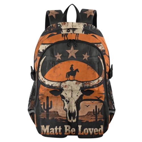 Mochila para laptop 17.5 pulgadas espaciosa de calavera vaquera contra sobrecargas escolares
