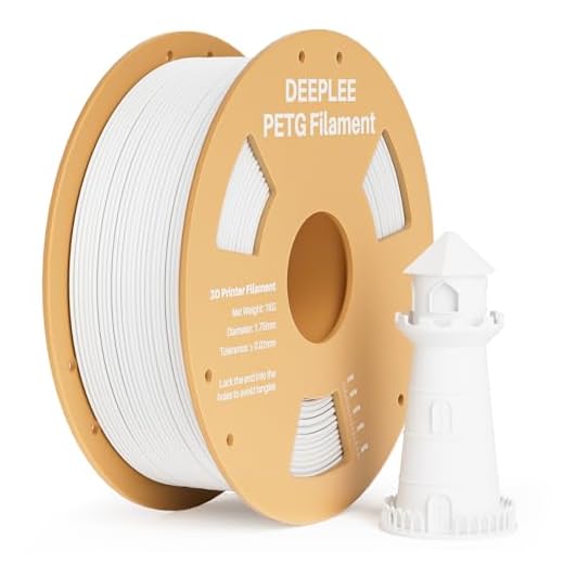 DEEPLEE PETG 3D Printer Filament 1.75mm 1KG, Dimensional Accuracy +/- 0.02 mm, High Toughness & Impact Resistance PETG Filament Fits FDM 3D Printers, White
