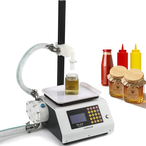 FunSealer Honey Filling Machine, Viscous liquid Bottle filler, Food Grade Gear Pump Weighing filling machine For Honey, Oil, Peanut butter, Sauce, Shampoo 110V