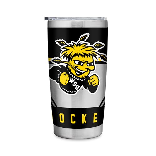 Rico Industries NCAA Wichita State Shockers 20oz Stainless Steel Tumbler with Lid - Great For Coffee, Tea, Water or Cocktails