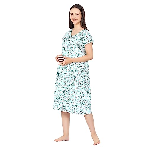 Breezly Woman's Long Short Calf Length Pure Cotton Nighty Multicolour - Image 6