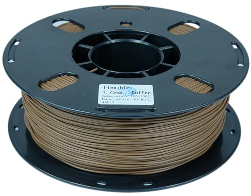 Image of RANKI TPU Filament 1.75 mm Flexible TPU, 3D Printer Filament, Dimensional Accuracy + /- 0.05 mm, 98A,1kg Spool (Coffee)