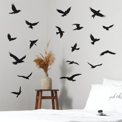 Vinilos Decorativos Poner Pared Pájaro Negro 24 Pz miniatura 1