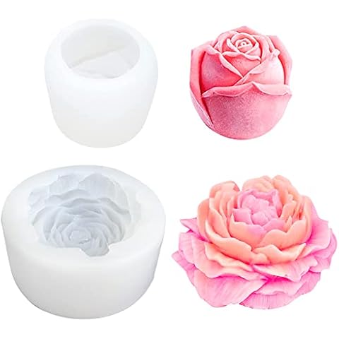 Large 3D Peony Honeycomb Candle Moulds Flower Rose Candle Mold for Soy Wax Beeswax Aromatherapy Chocolate Baking Maker, Handmade Gift Candle Making kit Cover