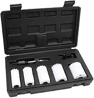 Amazon Basics 7 Piece Bi-Metal All Purpose Hole Saw Kit with Carry Case 22mm to 38mm