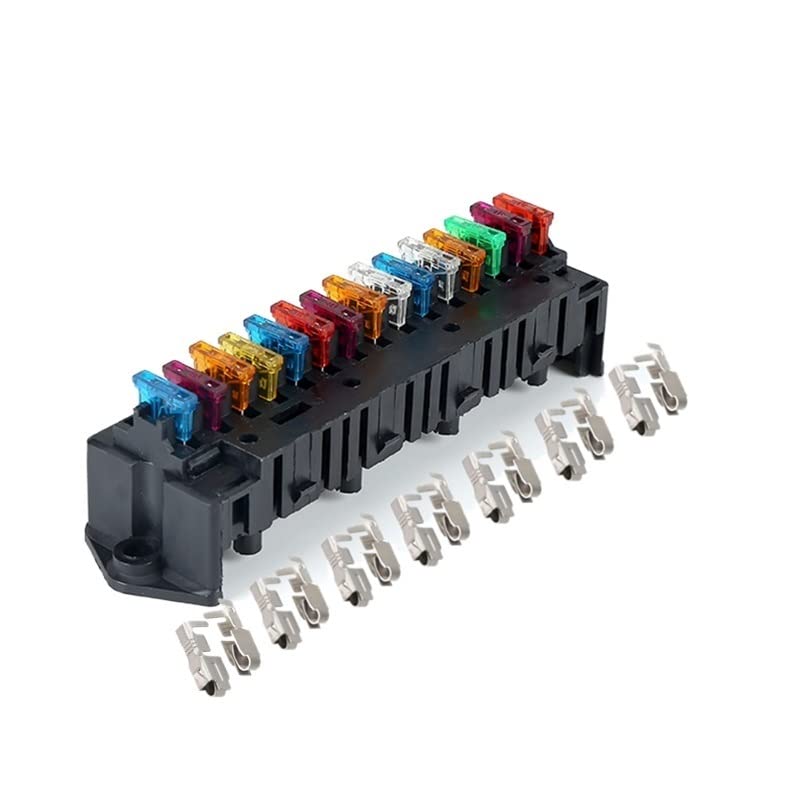 15-Way Automotive Multi-Circuit Assembly Control Box Boîte à fusibles de voiture Porte-fusible avec fusible et bornes Câblage de protection