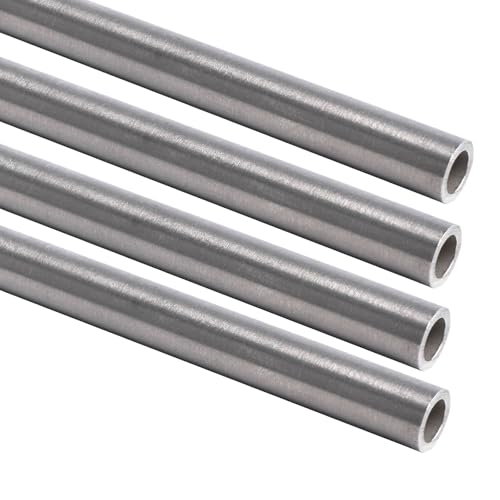 Vigorous 12mm OD x 305 Ft. 304 Stainless Steel Tube, Seamless Stainless Steel Round Straight Tubes, Round Metal Pipe for DIY Crafts, Industry, Furniture, Frames, 1.5mm Wall Thickness (4 Pcs)