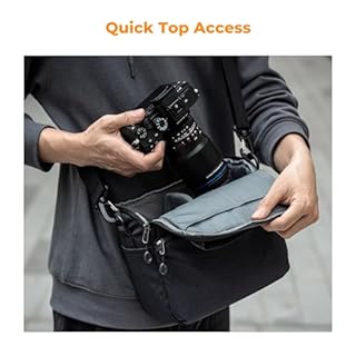 K&F CONCEPT Borsa per fotocamera, piccola borsa a tracolla singola Crossbody Custodia con cinghia regolabile compatte Borse per macchina fotografia DSLR/SLR/Mirrorless-blu marino