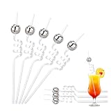 12 Pack Disco Ball Straws, Disco Party Decorations Bachelorette Straws Reusable Plastic Straws, Suit