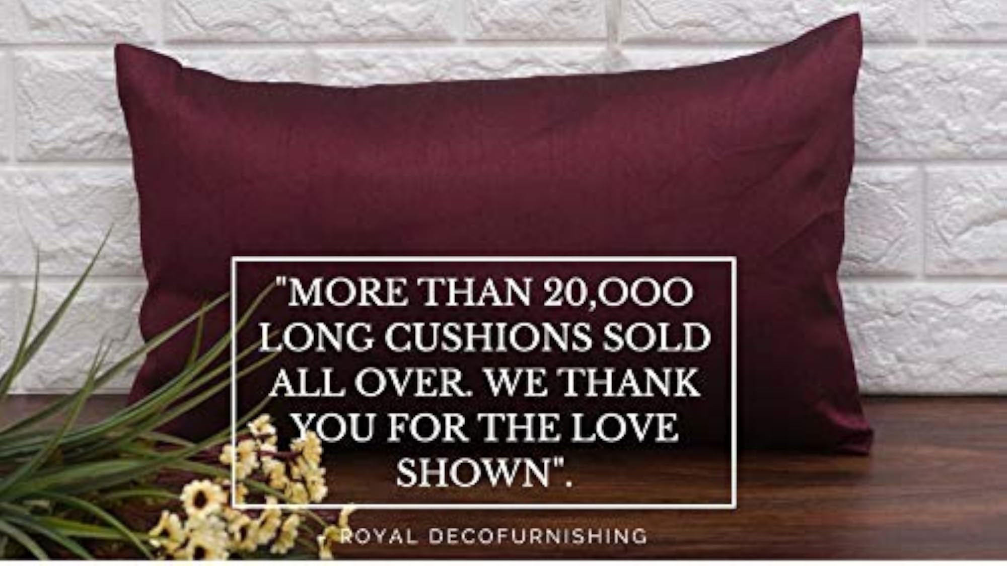 Set of 2 Plain Solid Long Rectangular Wine Cushion Covers