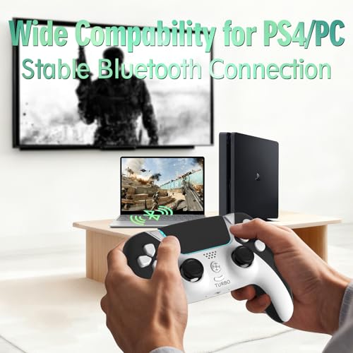 Image of Upgrade for PS4 Controller, Wireless Control for PlayStation 4 Slim Pro PC Steam with 1200mAh, Remote with Dual Vibration Motion Sensor Map Button Turbo Shock ALPS Joystick
