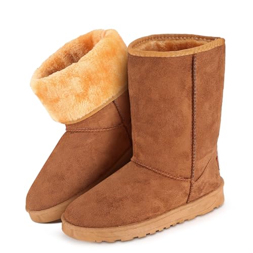 Women Winter Snow Boots Waterproof Mid-Calf Lining Shoes