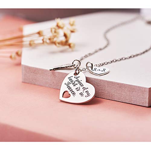 Memorial Necklace A Piece of My Heart is in Heaven Memorial Dad Mom Necklace Loss of Father Gift2