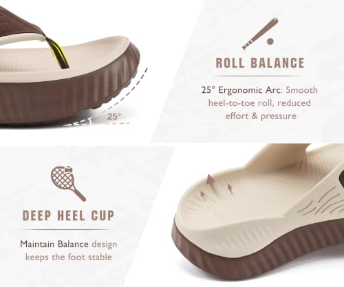 Image of KuaiLu Recovery Flip Flops for Women Sport Thong Sandals