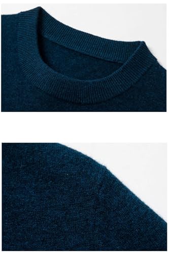Vsadsau Men Solid Pullover Sweater Crew Neck Warm Sweater Wool Knitted Long Sleeve Casual Jumpers3
