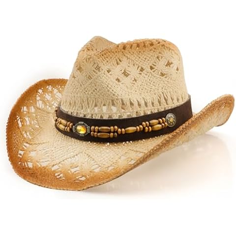Poptrend Shapeable Brim Straw Cowboy Hat Cover