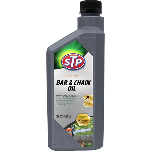 STP Premium Bar and Chain Oil, 32 fl oz, Chainsaw Oil That Minimizes Bar and Chain Wear, Reduces High-Speed Throw-off, and Minimizes Resin Buildup