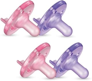 Philips AVENT Soothie Pacifier, Pink/Purple, 0-3 Months, 4 Pack, SCF190/42