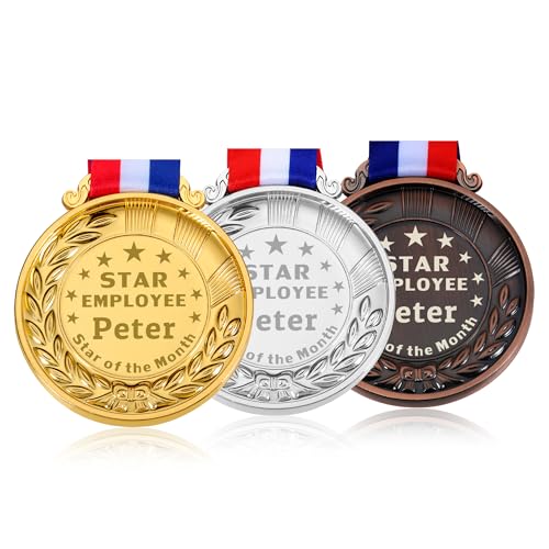 Custom Medals for Coworkers Employee Appreciation Gifts on Employee Appreciation Day, Personalized Medal for Awards for Star Employee, Star of The Month, Custom Medal for Company Events Games Awards