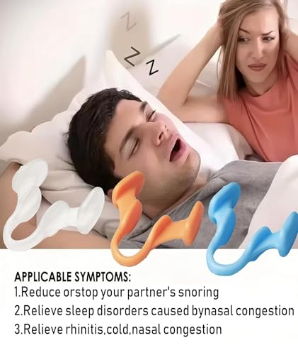 Image of 6 Pcs Anti Snoring Device - Nose Clip Snoring Stopper Anti Snore Reusable Device for a Peaceful Night's Sleep, Snore Free Nose Clip for Men & Women