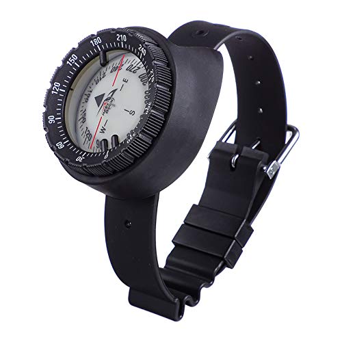 BESPORTBLE 1 pulseira luminosa à prova d'água com bússola e bússola de equilíbrio para mergulho ao