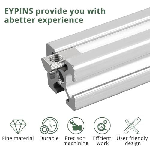 EYPINS 100x Nutensteine M5 mit Steg, Federkugel Nut 6, 20x20 Hammermutter Stahl Verzinkt Nutmuttern T-Nut M5 Gewinde für 3D Drucker, CNC Aluminiumprofil-Extrusionsschlitz 20-Serie