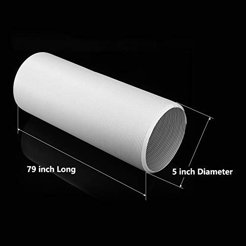 Gulrear Joyooo 59 Inch Long 5 Inch Diameter Intake/Exhaust Hose Pvc Flexible Ducting For Portable Air Conditioner Replacement Hose/Extend Vent Hose/Counterclockwise Installation Direction thumb #1