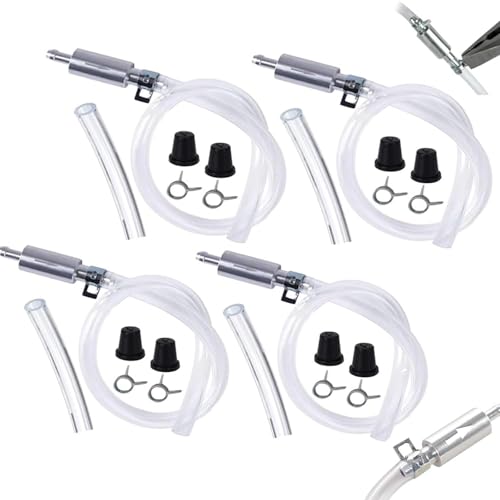 4 PCS Universal Brake Fluid Deflerator, Brake Bleed Hose, Brake