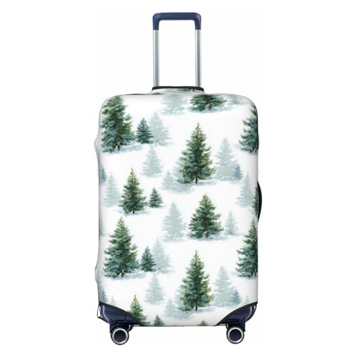 Winter Pine Trees Luggage Cover Protector Elastic Washable Anti-Scratch Suitcase Covers With Zipper Closure For Luggage 18-32 Inch X-Large