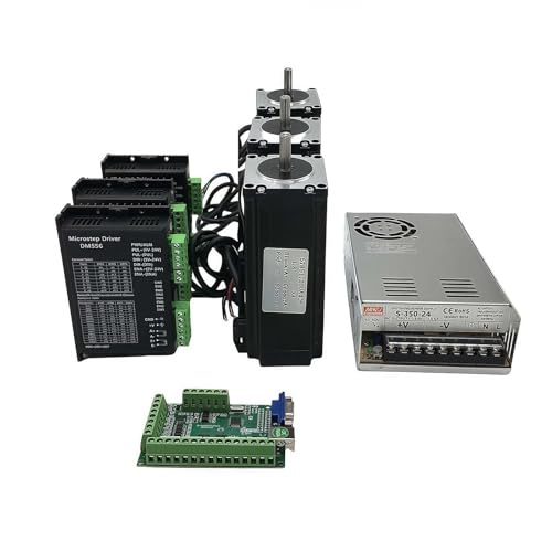 Nema 23 Schrittmotor Kit mit 3 pc Nema23 57mm Stepper Motor 3Nm & DM556 Motor Treiber und 1 pc 350W 24V Netzteil & Mach3 Steuerungskarte CNC Steuerungs für Graviermaschine Fräsersatz Nema 23 Schrittmotor Kit mit 3 pc Nema23 57mm Stepper Motor 3Nm & DM556 Motor Treiber und 1 pc 350W 24V Netzteil & Mach3 Steuerungskarte CNC Steuerungs für Graviermaschine Fräsersatz
