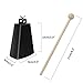 Soulmate Cowbell Instrument 4 inch Metal Steel Cow Bell Noise Makers Cowbell Hand Percussion Cow Bells with Handle Stick for Drum set