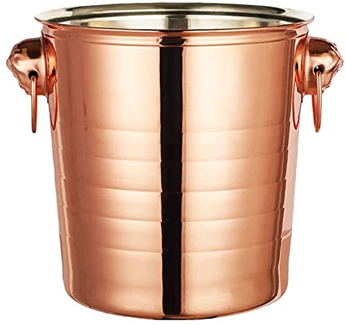 Edelstahl Champagner Eiskübel Doppelwandiger Weinkübel mit Bar Kühleimer--Rose Gold||Large Cover